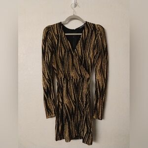 Jealous Tomato black and gold slit dress